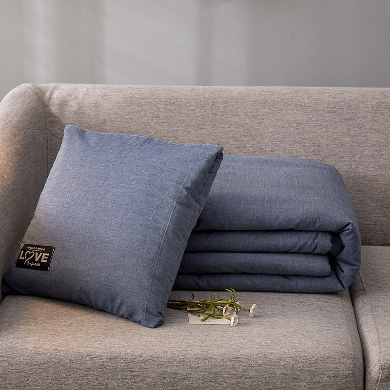 纯棉抱抱枕被子两用折叠被牛仔蓝格子棉被男用被多功能汽车靠垫,居家布艺,抱枕被,淘宝优惠券,粉丝福利购,淘宝优惠卷