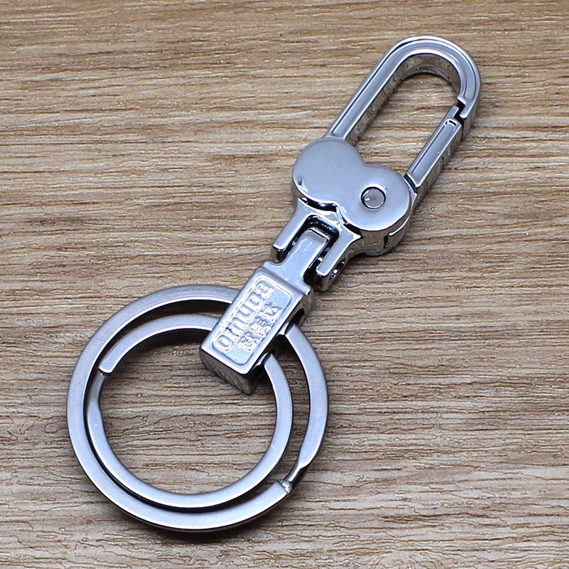正品欧美达男士家用腰挂创意汽车双环钥匙扣简约商务钥匙链锁匙扣