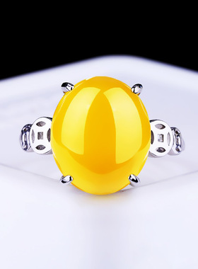 S925纯银戒指空托女款镶嵌玉石戒