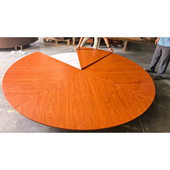 折叠圆桌面圆台面折叠桌实木餐桌圆桌面家用木大桌面圆餐桌黑胡桃