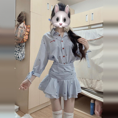 2025新款学院风miu系蓝色