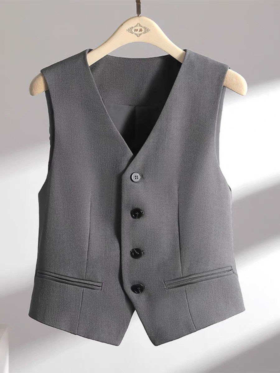 【知识分子风】灰色马甲背心女2026年春秋季新款今年流行西装马夹,女装/女士精品,马夹,淘宝优惠券,粉丝福利购,淘宝优惠卷