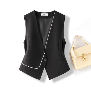 老钱风西装马甲女款背心2025春秋新款高端叠穿短款无袖显瘦小坎肩