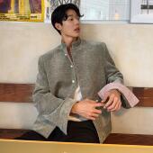 绿色新中式 正肩夹克男女外套 专属新年款 丝绒 现货 weave