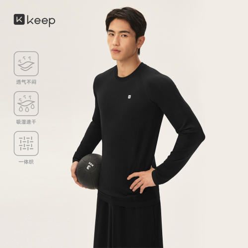 Keep长袖T恤男速干圆领无缝
