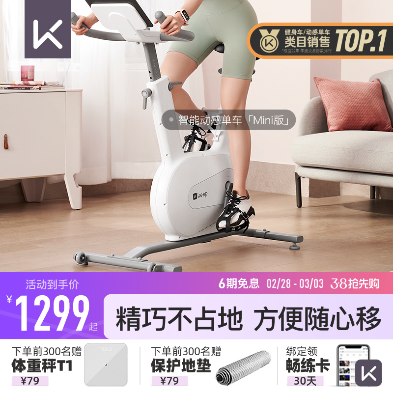 Keepmini动感单车智能家用器材运动磁控静音小型室内自行车健身车