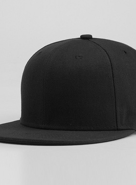 帽子男嘻哈帽平沿帽街头潮人纯黑色女平沿大头棒球帽封口大码65cm