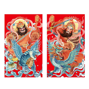 2026马年过年春节门神钟馗魏征门将手绘国潮高档防水大门门神