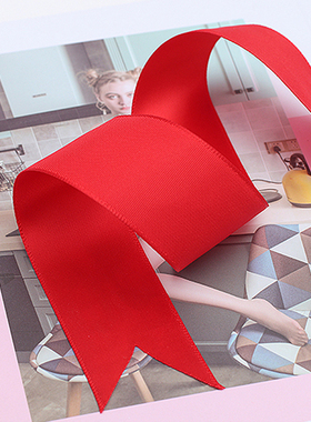 3CM2.5CM4CM宽大红色涤纶缎带礼品包装丝带水果婚庆鲜花彩带绑带