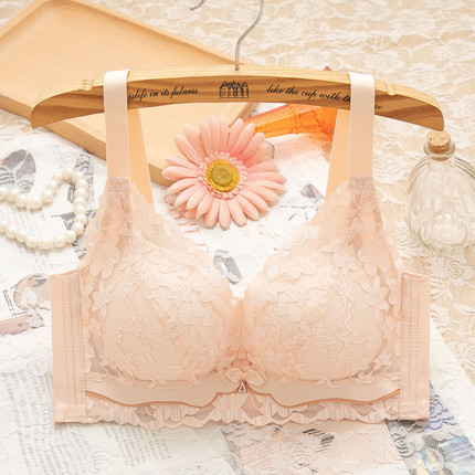 婴儿棉内衣女小胸专用聚拢收副乳无钢圈胸罩四排扣加厚平胸文胸