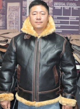 白菜价新款拉链原皮瑕疵B3经典男真羊皮衣休闲短款翻领夹克