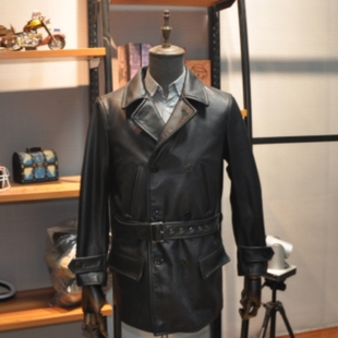 【青岛皮衣2023福利】740真皮长款皮大衣轻涂油蜡小牛皮定制船锚