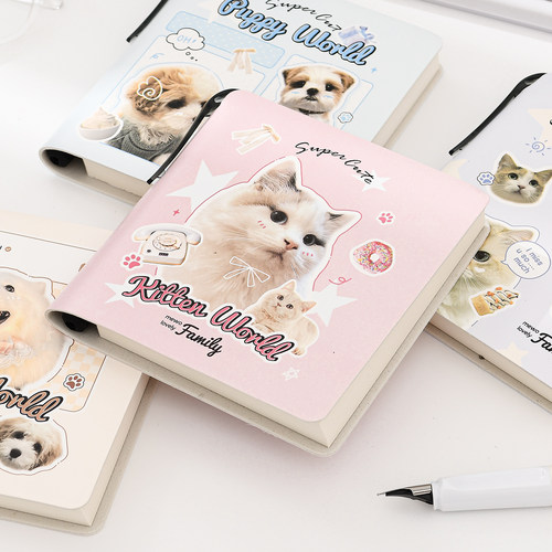 学生猫咪卡通口袋空白笔插本
