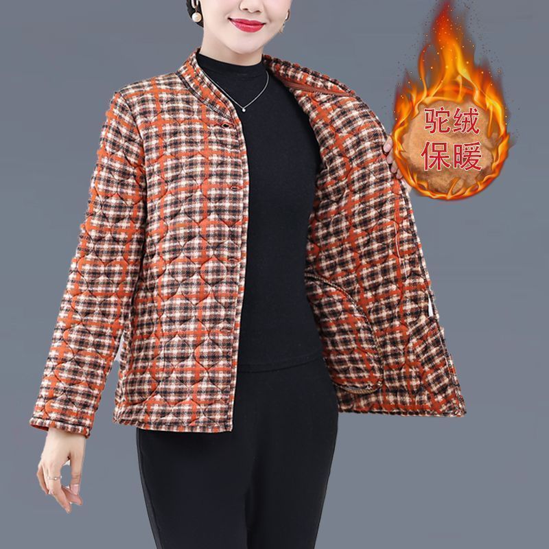 中老年女装加绒保暖冬装棉袄大码加厚棉衣冬季妈妈装宽松棉服外套