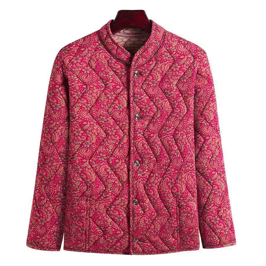 中老年加大棉衣特大码妈妈棉袄加厚保暖加绒大码奶奶碎花棉服外套