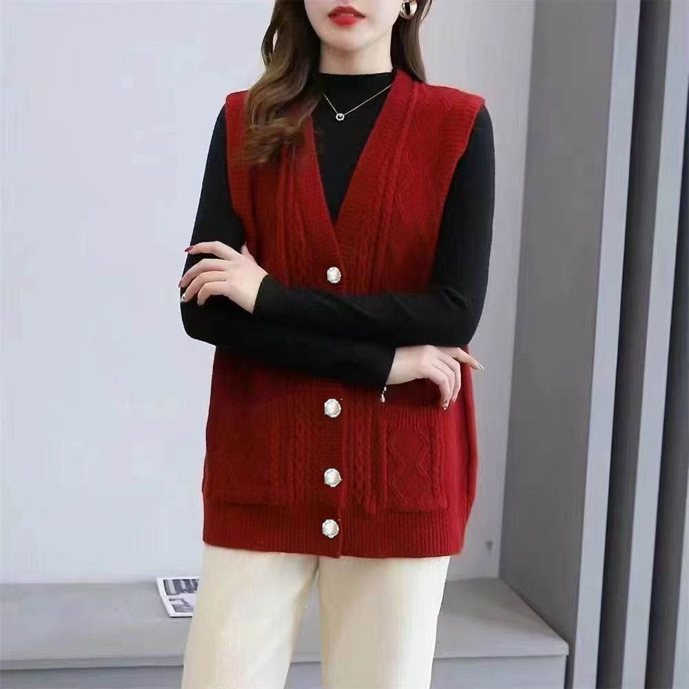 针织打底衫2025新款马甲女宽松慵懒风内搭洋气大码坎肩马夹女外套