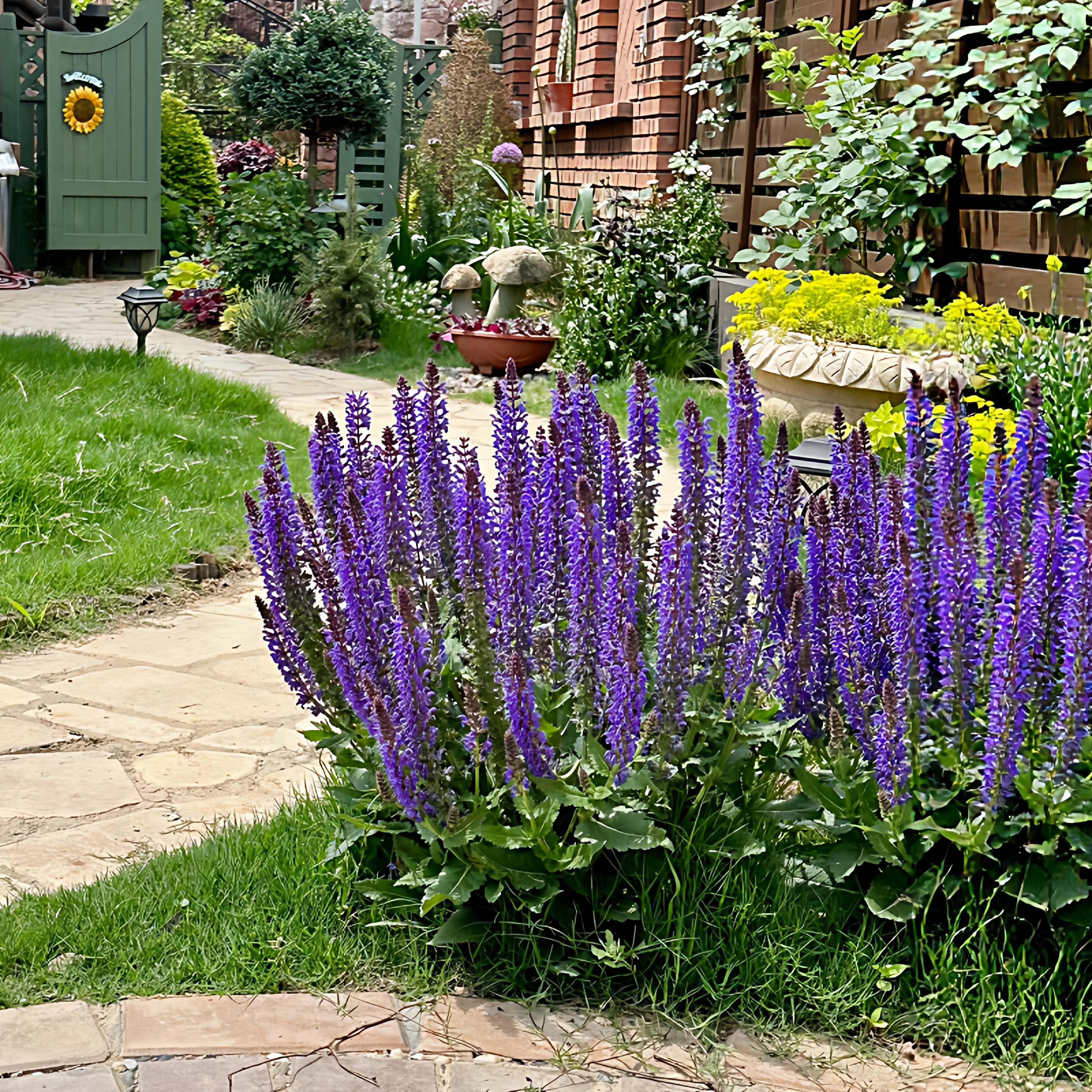 林荫鼠尾草盆栽耐寒花镜搭配植物