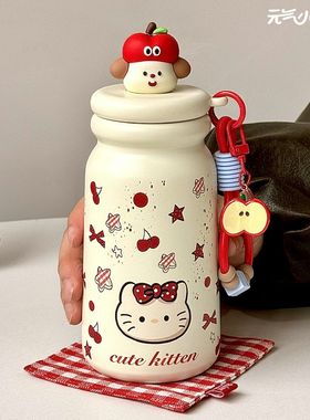 hellokitty可爱咖啡杯子2025新款女生保温杯水杯学生上学专用手提
