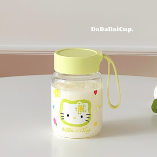 可爱kt猫玻璃杯小巧便携水杯女生高颜值学生刻度水壶杯子2025新款