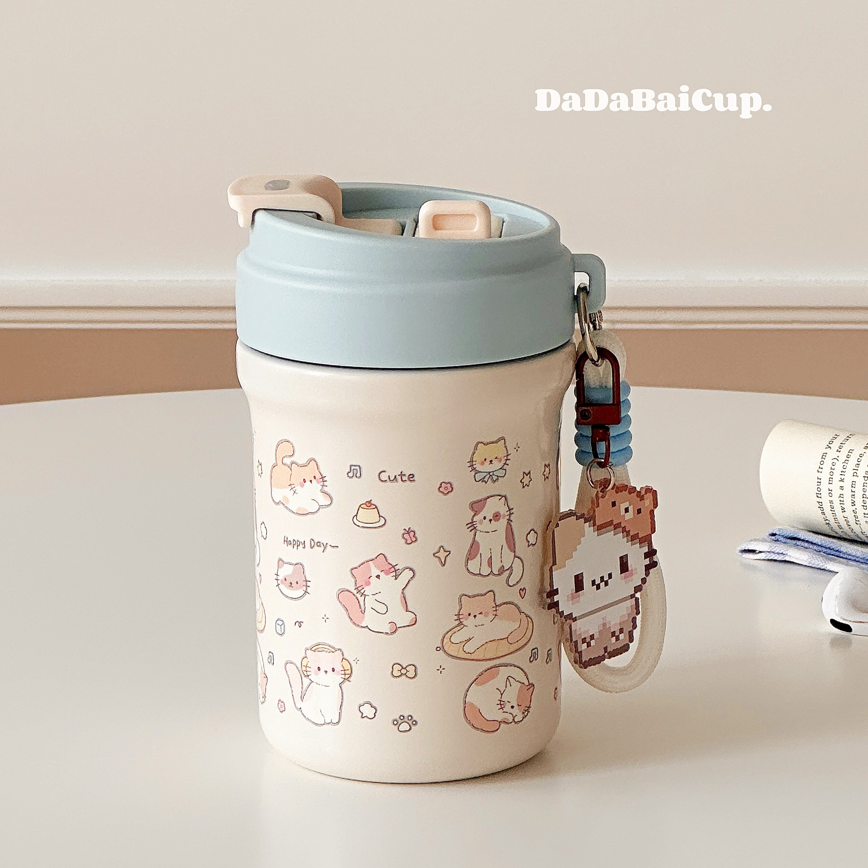 吸管水杯咖啡保温杯2025新款女生高颜值便携学生双饮杯子小巧316,餐饮具,保冷/保温杯,淘宝优惠券,粉丝福利购,淘宝优惠卷