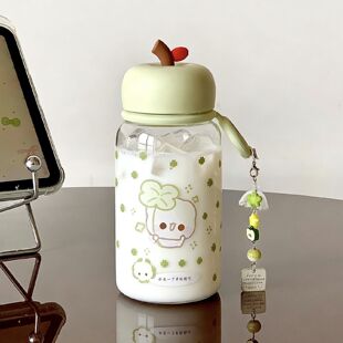 可爱风卡通塑料杯女生高颜值便携提环水杯大容量杯子少女心随手杯
