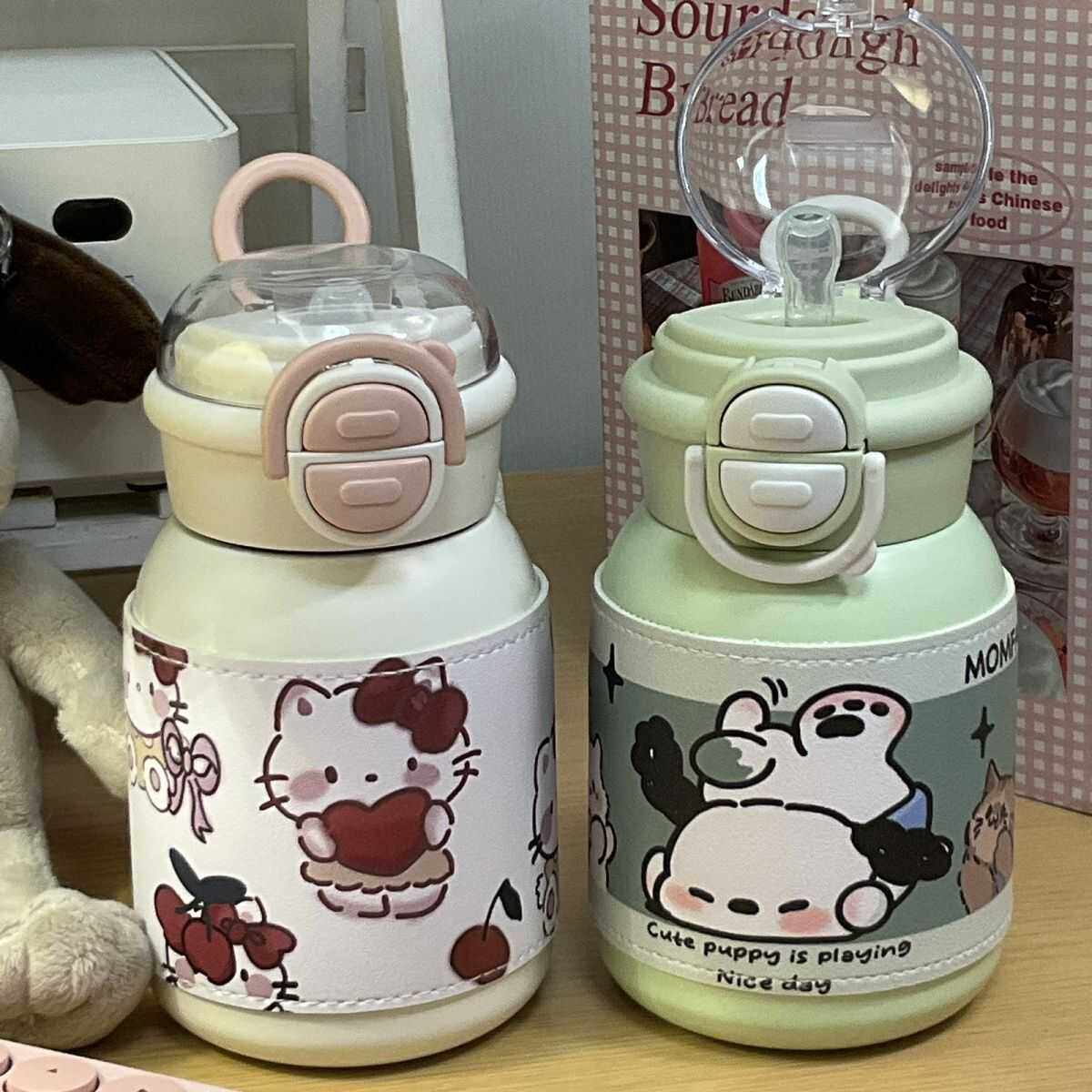 吸管杯子保温杯高颜值女2024新款可爱儿童水杯316不锈钢学生kt猫,餐饮具,保冷/保温杯,淘宝优惠券,粉丝福利购,淘宝优惠卷