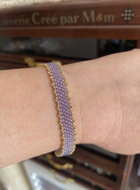 进口米珠 紫罗兰色串珠手链 成品手链低调高雅紫闺蜜礼物送礼佳品