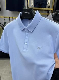 新款 短袖 2025夏季 丝光长绒棉男士 潮 POLO衫 翻领休闲吸湿透气T恤衫
