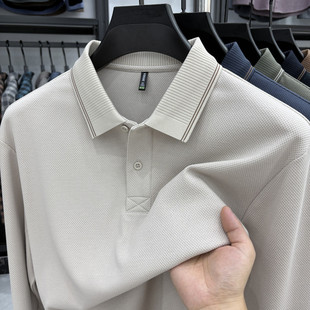 polo衫 2025新款 T恤翻领商务休闲半袖 中年男士 舒适透气免烫潮 长袖
