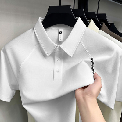 高档短袖翻领POLO衫男装2026夏季新款纯棉透气百搭商务休闲T恤潮