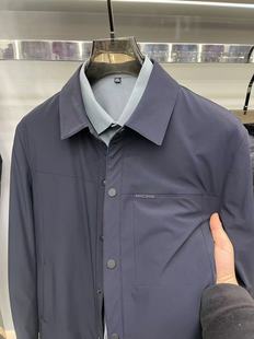 秋冬季白鸭绒内胆加厚翻领行政夹克外套男士商务休闲轻薄款羽绒服