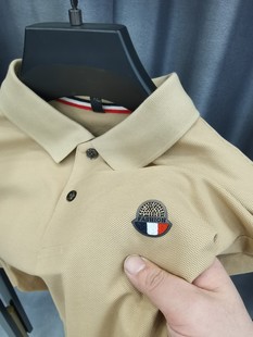 潮流t 100%纯棉短袖 POLO衫 男夏季 丝光珠地棉休闲翻领T恤外贸菠萝衫