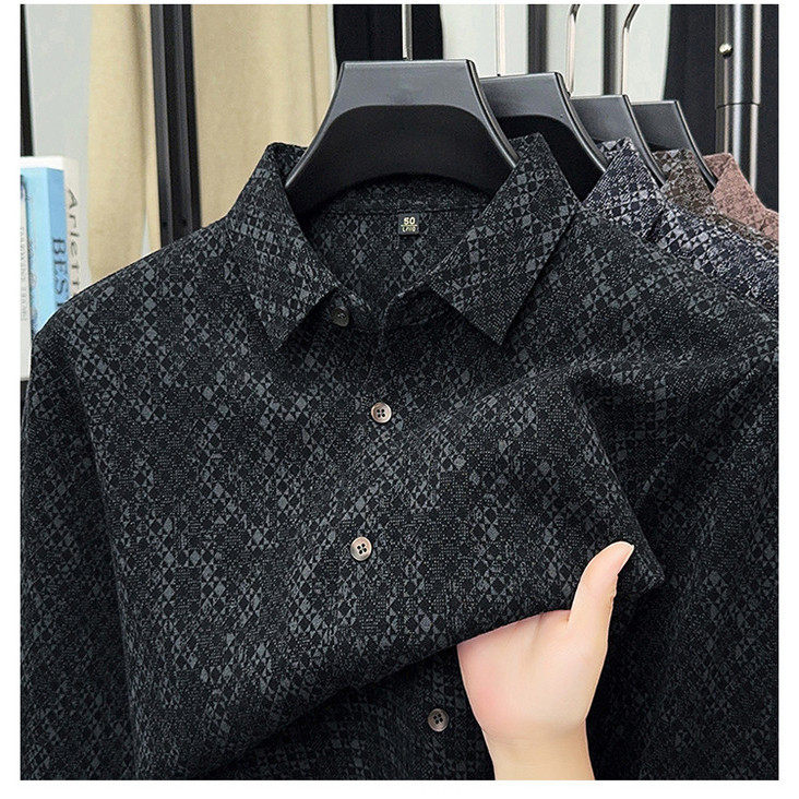 高档羊毛衬衫男长袖春秋新款商务休闲格子衬衣免烫长袖加绒上衣潮,男装,衬衫,淘宝优惠券,粉丝福利购,淘宝优惠卷
