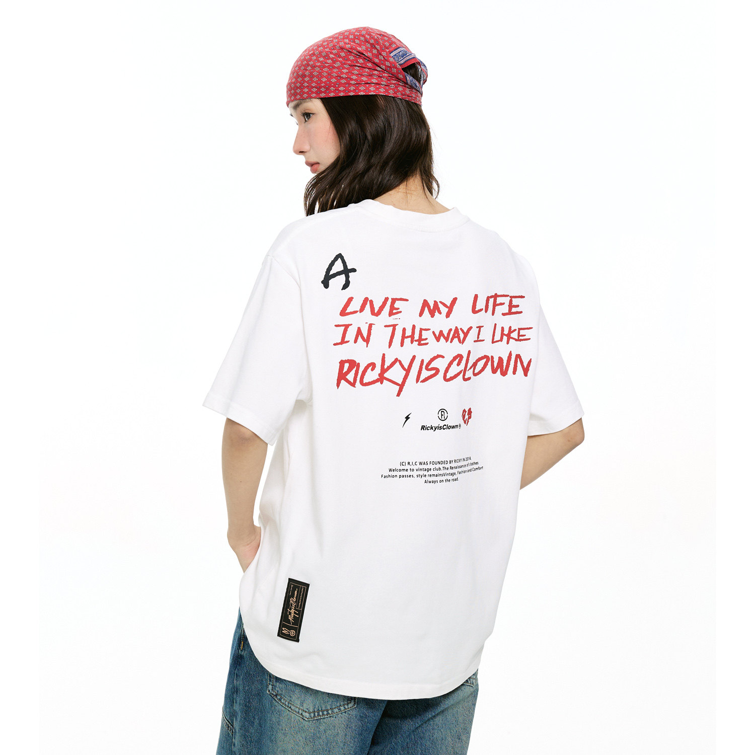 【九尾同款】RickyisClown男生短袖T恤男夏季 潮牌美式情侣衣服图片