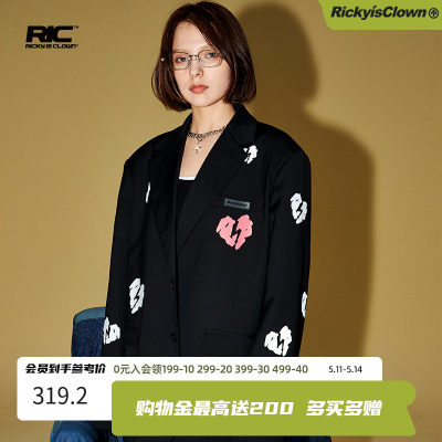 RickyisClown JOKERiC小丑3m反光闪电爱心西装外套男潮牌休闲西服