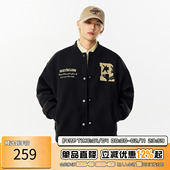 春秋潮牌美式 RIC 撕裂笑脸棒球服夹克男生2025新款 高街情侣外套女