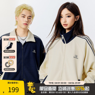 秋季 RIC 撞色华夫格外套男款 2025新款 复古情侣潮牌夹克女 运动美式