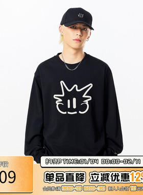 RIC菠萝头长袖T恤男款2025新款秋季 宽松凉感潮牌速干情侣装T恤女