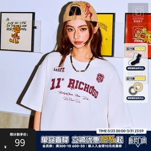 潮牌半袖 RIC菠萝头卡通童趣短袖 纯棉情侣装 新款 女 T恤男生2025夏季