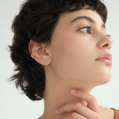 网状镶钻耳夹女无耳洞复古耳骨夹