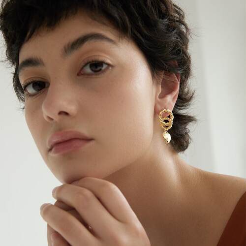 AuRevoirLesFilles麻花爱心耳钉