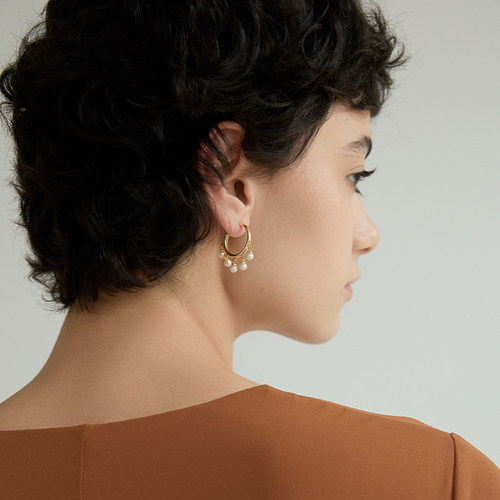 AuRevoirLesFilles珍珠流苏耳钉