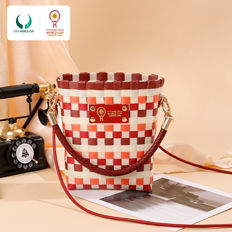 2025年成都混合团体世界杯ins风编织斜挎托特包时尚休闲手提包