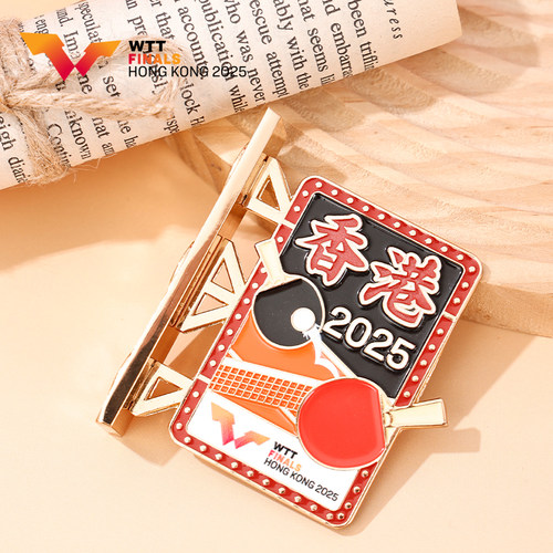 WTT香港总决赛2025-夜光冰箱贴乒乓赛事纪念品磁吸装饰摆件