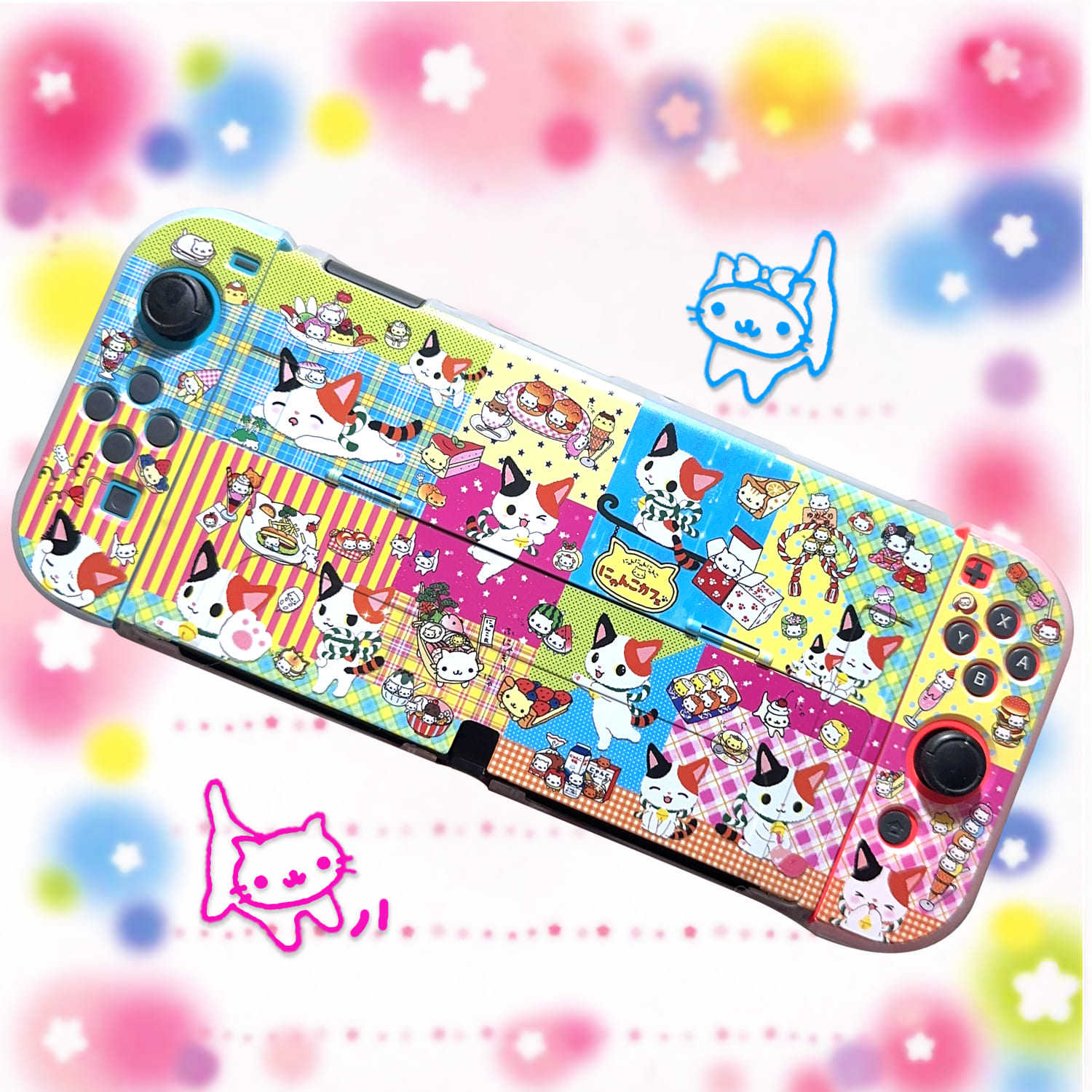 废物点心古早可爱猫猫适用任天堂switch/OLED/NS磨砂保护套硬壳