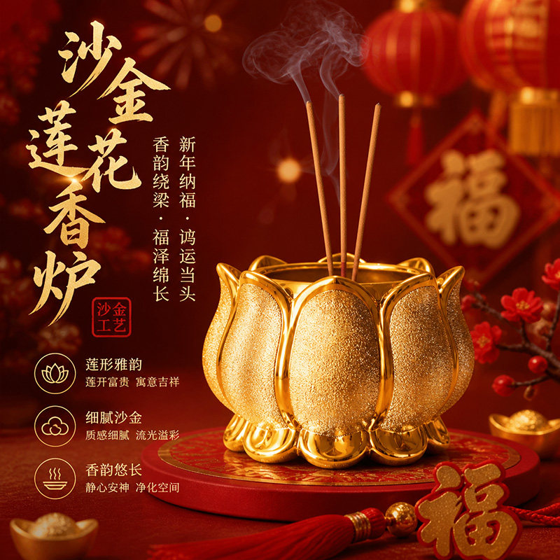陶瓷莲花供佛家用室内香薰炉