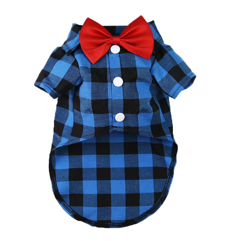 狗狗格子猫衬衫西装结婚礼服泰迪比熊小中大犬狗宠物衣服猫咪用品
