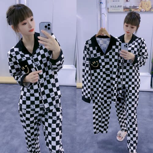 家居服套装小翻领情侣睡衣