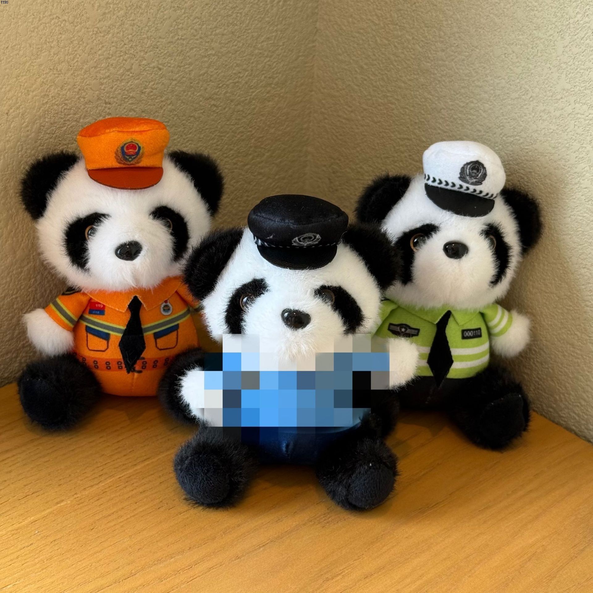 包书包公仔挂件玩偶礼品消防小号熊猫交警机车小熊毛绒警察挂饰