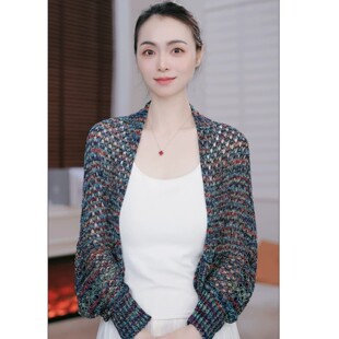 2026夏季新款针织镂空披肩女薄款空调房开衫旅游拍照防晒围巾外搭